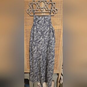 Blue and White Paisley Dress